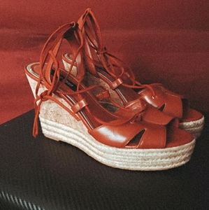 White House Black Market Strappy Wedges